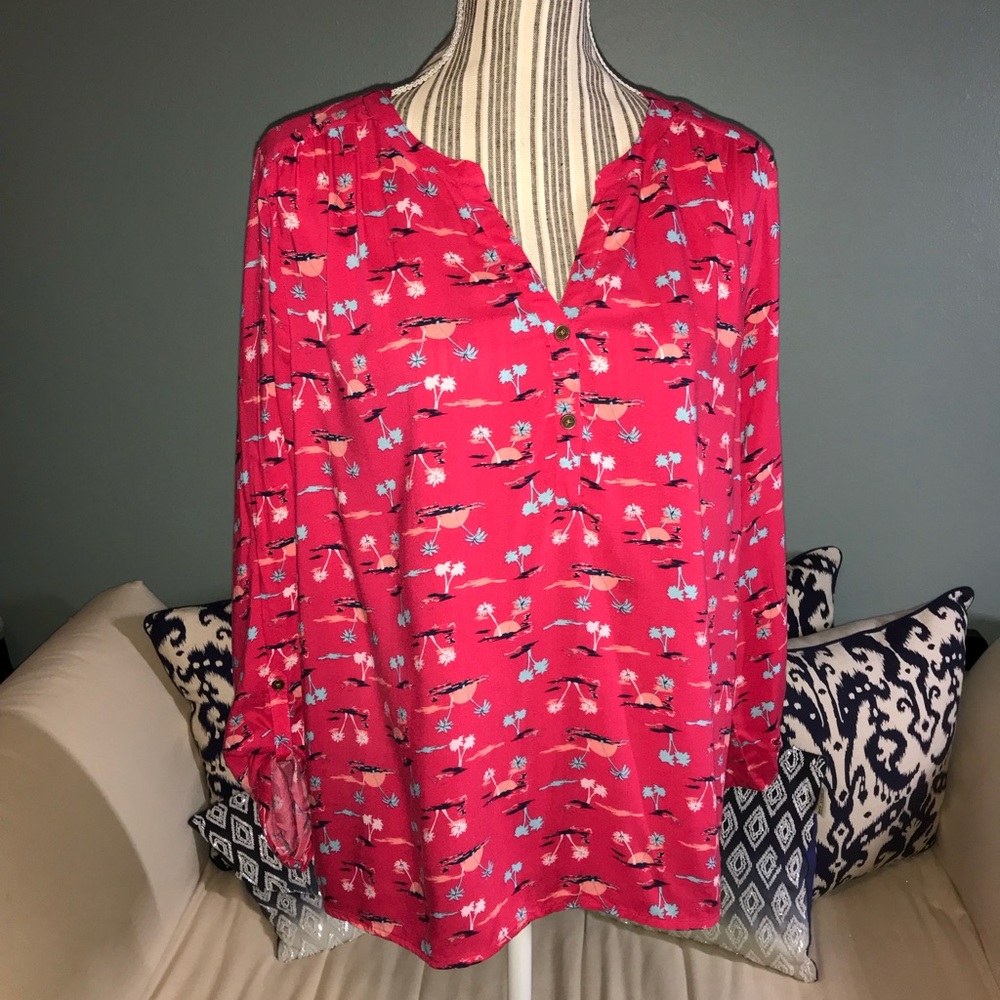 ❤️❤️❤️Red with palm trees size small chip and pepper